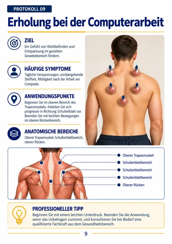 Innenseite 3 des Handbuchs mit Schröpftherapie-Protokollen